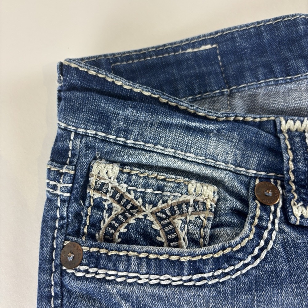 Big Star Jeans Womens 29R Denim Low Rise Sweet Flare Pocket Embroidered - Picture 5 of 16